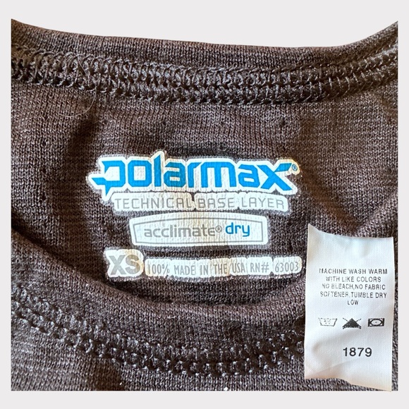 Polarmax Thermal Double Base Layer Top, Youth Size XS/4-6, Black - Picture 3 of 5